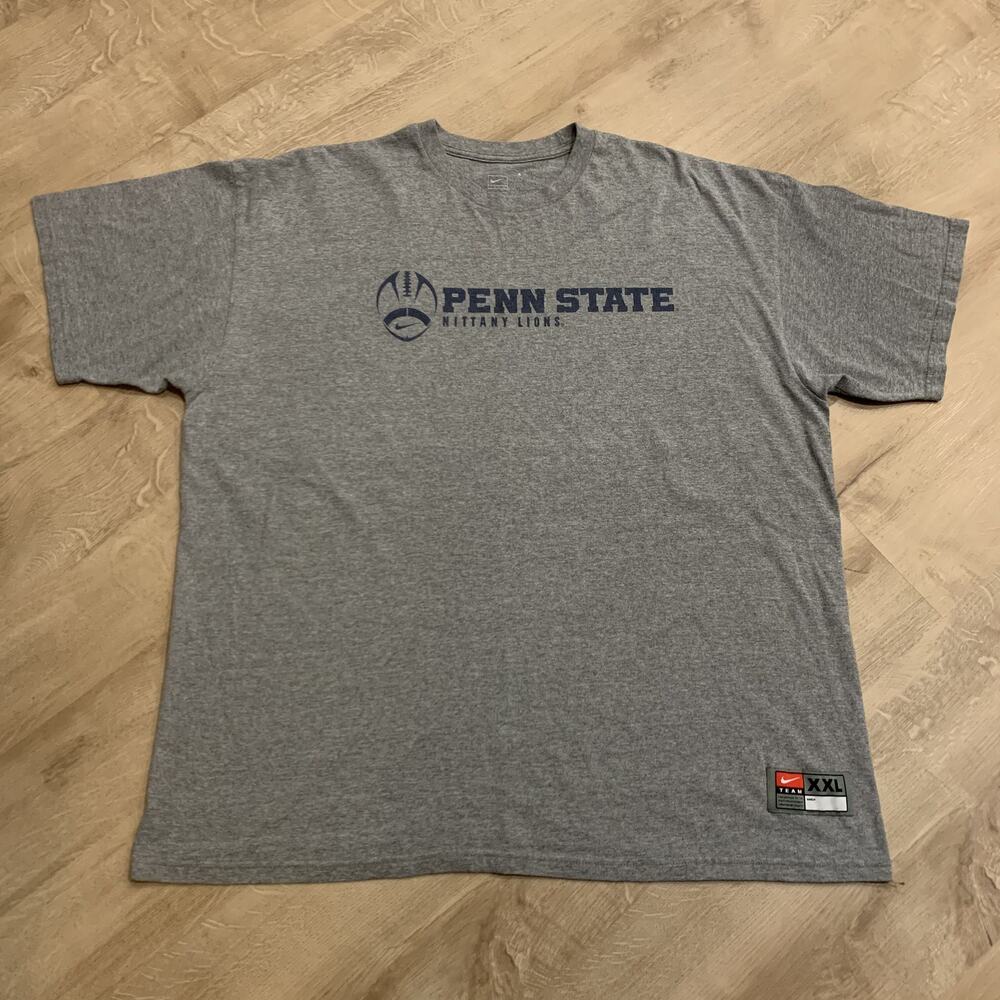 Nike Team Penn State University Nittany Lions Football T-Shirt Mens XXL 2XL Gray